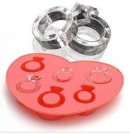 DGI MART Party Supplies 6-cavity Cute Lovely Love Ring Shaped Ice Cake Chocolate Sugar Silicone Mini Cube Craft...