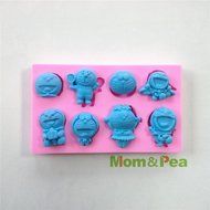 Mom&amp;pea 0537 Doraemon Shaped Silicone Mould for Fondant Cake Sugar Paste Cake Decoration 3d Cake Toppers Mold...