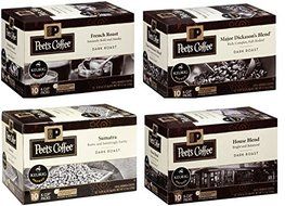 40 Count - Peet's Variety Dark Roast Coffee K-Cups for Keurig K Cup Brewers and 2.0 Brewers - (4 Flavors, 10 K-cups...