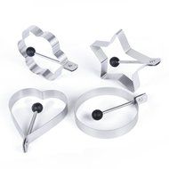 Fried Egg Shaper Mold , Vangoddy Stainless Steel Egg Mould Cooking Kitchen Tools for Kids and Lovers (4 Pack (... N6