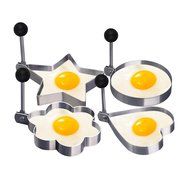 Fried Egg Shaper Mold , Vangoddy Stainless Steel Egg Mould Cooking Kitchen Tools for Kids and Lovers (4 Pack (... N7