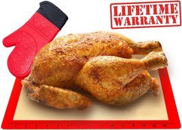 Silicone Oven Mitt &amp; Baking Mat, Heat Resistant Kitchen Gloves and Baking Mat for Cooking, Baking, Barbeque, Grilling N2