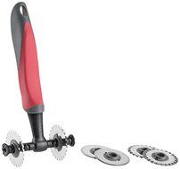 Trudeau 9912070 Adjustable Pastry Wheel, Grey/Coral