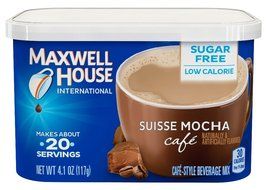 Maxwell House International Coffee Decaf Sugar Free Suisse Mocha Cafe, 4-Ounce Cans (Pack of 4) N23