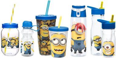 Zak Designs Fun Sip Tumbler with Lid and Flexi-Straw featuring Halloween Minions, Break-resistant and BPA-free... N3