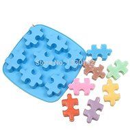Silicone Jigsaw Puzzle Sharped Candy Candle Mold Cake Decoration 7-cavity Mold Soap Mold