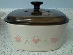 Corning Ware Forever Yours Hearts 3 Liter Casserole with Amber Lid A-3-B N2