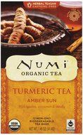 Numi Organic Turmeric Tea - Amber Sun, Blended w/ Rooibos, Cinnamon &amp; Vanilla, 12 non-GMO Tea Bags, 3 Count