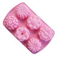 Always Your Chef 6 Flowers Silicone Muffin Cups Handmade Soap Molds Biscuit Chocolate Ice Cake Baking Mold Cake...