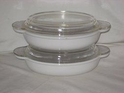 4 Piece Set - Corning Ware 10 Oz. Oval Casseroles w/ Lids