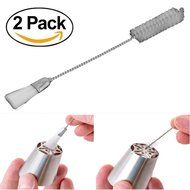 Ankoow 2 Pack Dual-Purpose Nozzle Cleaning Brush Straight Pastry Tips Tube Brushes Tool Stainless Steel Spiral...