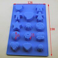 HuaYang Boy&amp;Girl Love Story Cake Cookie Chocolate Silicone Gel Mold Mould Baking Tray(1Pcs: Random Color) N4