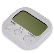 White In/Outdoor Humidity LCD Digital Indoor Thermometer Hygrometer Gauge Clock N2