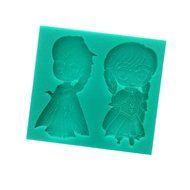 TANGCHU Soft Silicone Cake Mold Frozen Anna And Elsa Shape Green