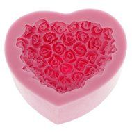 Tint Silicone Cake Mold Bake ware Decorating Gum Paste Clay Soap Mold Rose Shaped (1pcs)