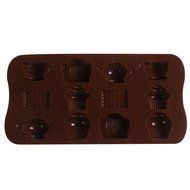 BlueTop(TM) Silicone Cake Chocolate Candy Bread Mold and Baking Pan Tray DIY Mould (12 cavity clock and tea pot) N2