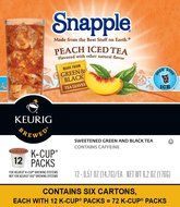 Snapple Peach Iced Tea, Keurig K-Cups, 72 Count N2