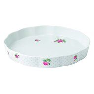 Royal Albert New Country Roses Baking Bliss Tart Dish, 11.8-Inch, White