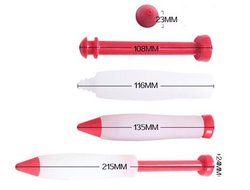 Interbusiness Food Decorating Pen Cake Pastry Cookie Icing Decorating Silicone Syringe Pen (Red Flat) N2