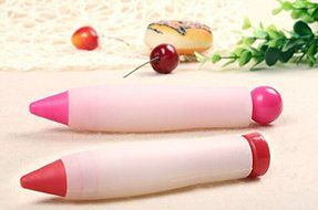 Interbusiness Food Decorating Pen Cake Pastry Cookie Icing Decorating Silicone Syringe Pen (Red Flat) N3