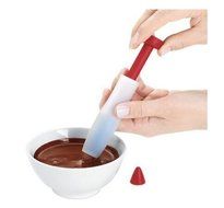 Interbusiness Food Decorating Pen Cake Pastry Cookie Icing Decorating Silicone Syringe Pen (Red Flat) N5
