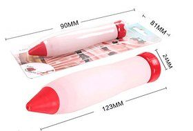 Interbusiness Food Decorating Pen Cake Pastry Cookie Icing Decorating Silicone Syringe Pen (Red Flat) N12