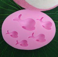 Click Down Dolphins Shape Design Silicone Mould Cake Decoration Tool Fondant Mold N2