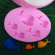 Click Down Dolphins Shape Design Silicone Mould Cake Decoration Tool Fondant Mold N3