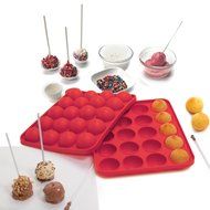 Kitchen, Dining &amp; Bar Silicone Cake Pop Pan with 20 Sticks Red Bite Size Treats On A Stick