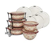 Temp-tations Old World 13-pc Round Baker Set w/ Lid-its - Cranberry