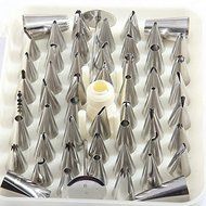 XHHOME 52 Pcs Bakeware Stainless Steel Flower Mouth Decorating Kit Creamy Mouth Cake Decoration Mold N5
