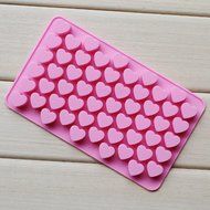 55 Love-Shaped Silicone Tray Pop Cake Stick Mould Lollipop Party Cupcake Baking Mold (Pink)