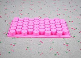 55 Love-Shaped Silicone Tray Pop Cake Stick Mould Lollipop Party Cupcake Baking Mold (Pink) N3