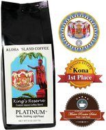 PLATINUM Light Roast, Kings Reserve Kona Hawaiian Coffee Blend, 8 Oz Ground N2
