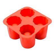 BleuMoo 4-Cup Ice Cube Shot Shape Silicion Shooters Glass Freeze Mold Maker Tray Party Blue N3