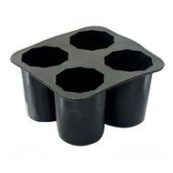 BleuMoo 4-Cup Ice Cube Shot Shape Silicion Shooters Glass Freeze Mold Maker Tray Party Blue N5
