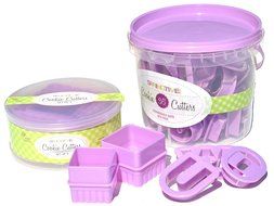 36 Plastic ABC Alphabet Number Cookie Cutters and 5 Piece Square Cookie Cutter Set Gift Idea for Her Mom Mother...