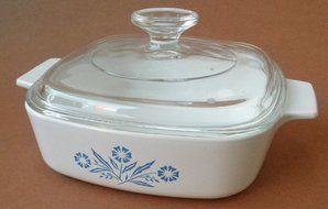 Corningware A-1-B 1 Liter Casserole Bakeware Dish w/ Glass Lid - 8 3/4 inches x 7 inches x 4 inches