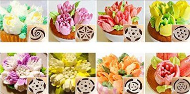 HLCS Russian Piping Tips 15PCS/SET Stainless Steel Large Size Icing Syringe Set DIY Nozzle N2