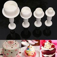 4PCS Round Shape Cookie Plunger Cutter Fondant Cake Baking Mold shopping N4