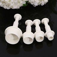 4PCS Round Shape Cookie Plunger Cutter Fondant Cake Baking Mold shopping N7