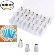 TSK 24-Piece Cake Decorating Tips Kits, TSK Professional Stainless Steel Icing Tip Set Tools Includes 8 pcs Cake...