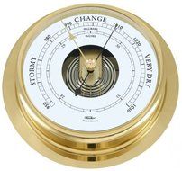 Ambient Weather 1606B-45 Fisher Solid Brass Nautical Open Face Barometer, 8"