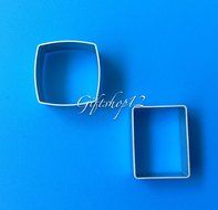 Giftshop12 Aluminum Square and Rectangular Shaped Cookie Cutters Molds Pineapple Cake Molds 12 Pieces - 6 Square...