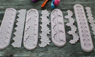 HSE 4 Pieces Beautiful Flower Design Fondant Silicone Cake Mold Baking Tools Cake Decorating Tools