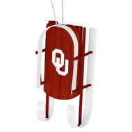 NCAA Oklahoma Sooners Plastic Christmas Ball Ornament 5 Pack Foam Sled Bundle 3 Pack By Forever Collectibles N3