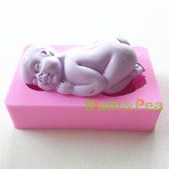 Mom&amp;pea 0646 Baby Shaped Silicone Mould for Fondant Cake Sugar Paste Cake Decoration 3d Cake Toppers Mold Soap... N3