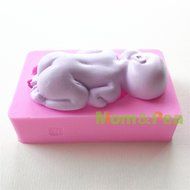 Mom&amp;pea 0646 Baby Shaped Silicone Mould for Fondant Cake Sugar Paste Cake Decoration 3d Cake Toppers Mold Soap... N4