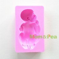 Mom&amp;pea 0646 Baby Shaped Silicone Mould for Fondant Cake Sugar Paste Cake Decoration 3d Cake Toppers Mold Soap... N5