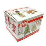 R &amp; M Industries International 3-D 6 Christmas Shapes Cookie Cutter Set, Multicolor N2
